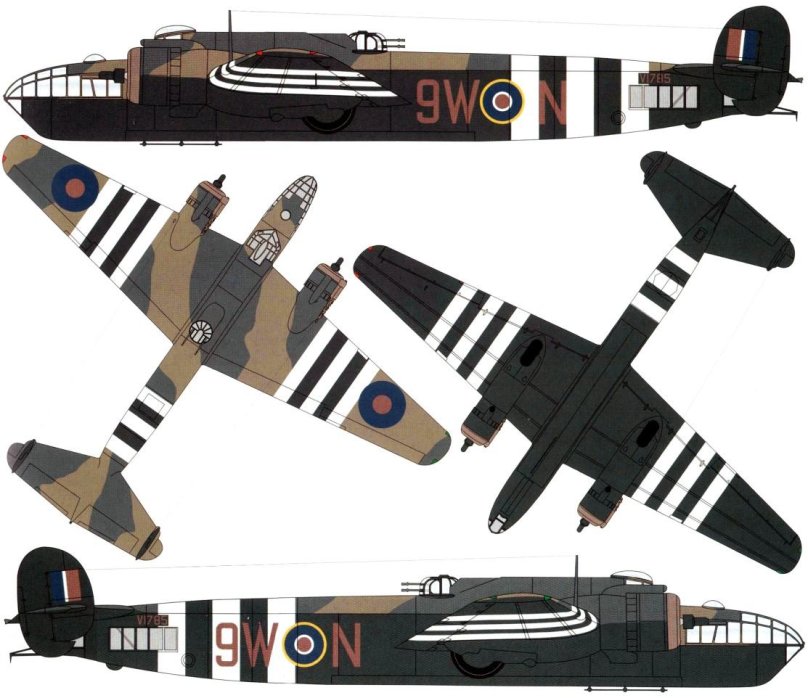 Чертежи Armstrong Whitworth AW.41 "Albemarle", бомбардировщик