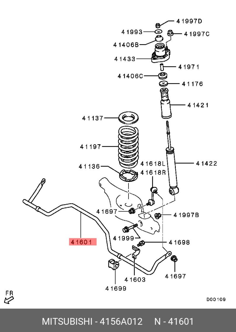 Схема передней подвески Mitsubishi Outlander XL