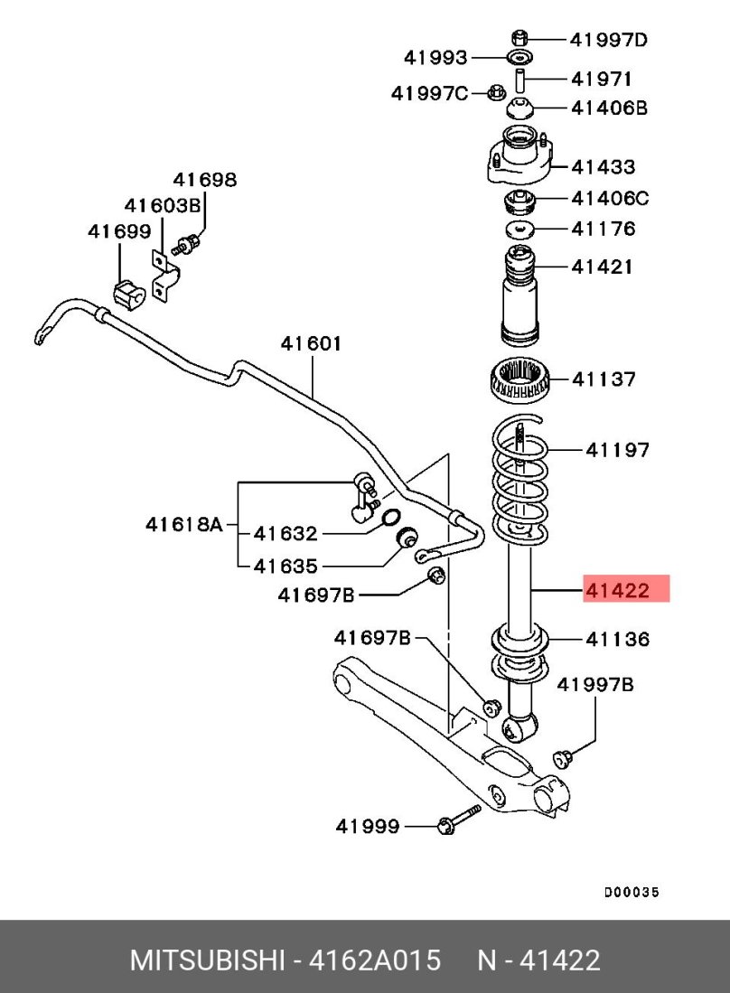 Подвеска Мицубиси Аутлендер 3 схема задняя