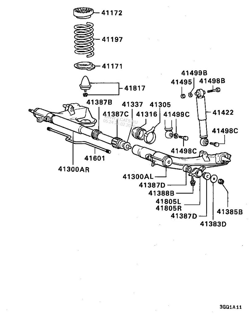 Передняя подвеска Мицубиси л200 схема