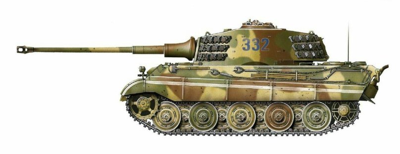 Танк тигр 2 сбоку