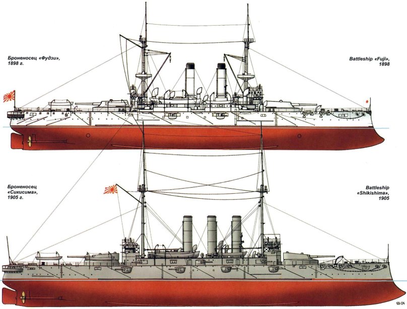 Эскадренный броненосец Микаса 1905 год