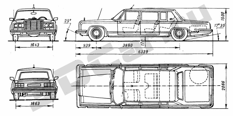 ЗИЛ 4104 габариты