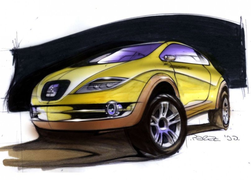 Желтый автомобиль скетч