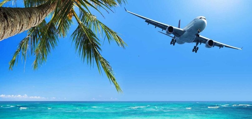 Самолет море пальмы