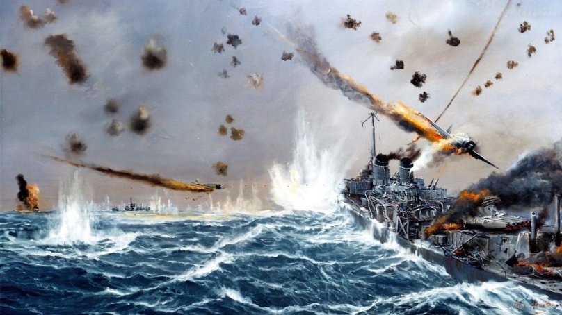 Атака камикадзе на авианосец