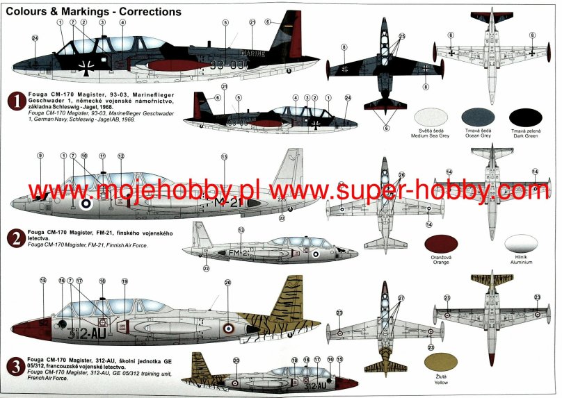 Fouga cm.170 Magister German, Finnish and Austrian