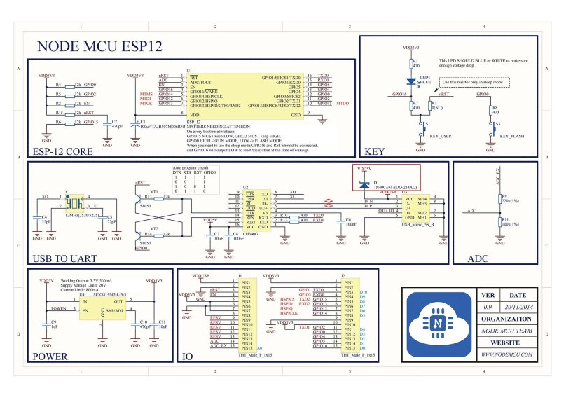Esp8266 схема платы NODEMCU