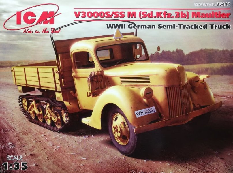 35453 ICM 1/35 германский полугусеничный грузовой автомобиль KHD s3000/SS M Maultier