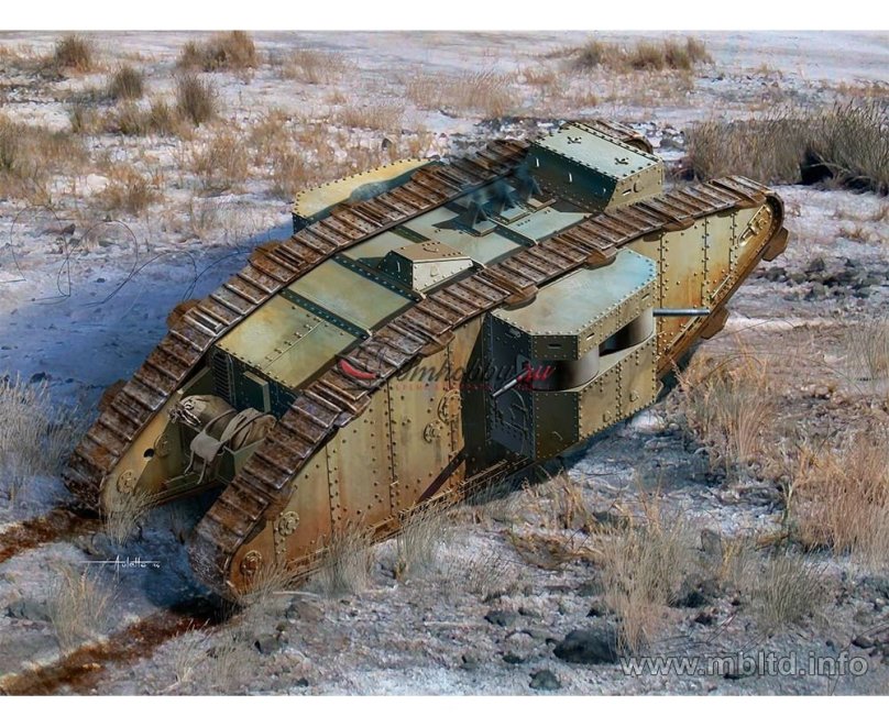 Британский танк MK II "самка", период битвы под Аррасом, 1917