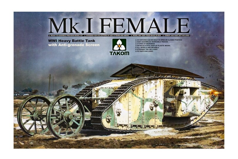 2033 Takom танк первой мировой войны MK I female (1:35)