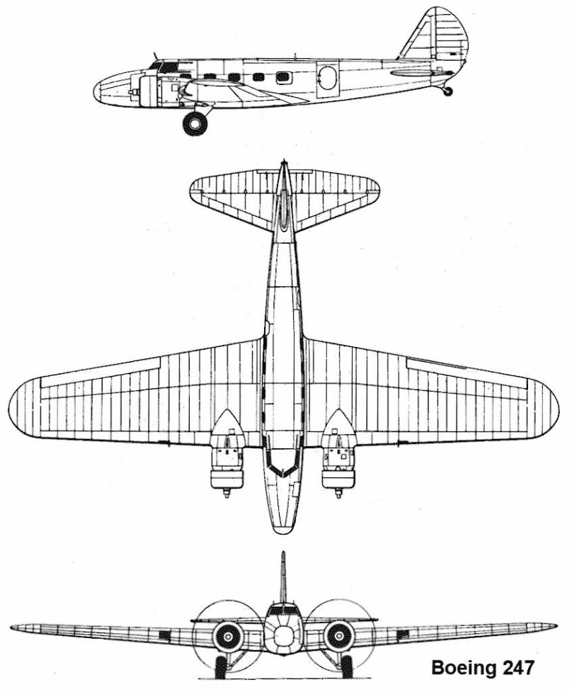 Boeing 247d чертеж