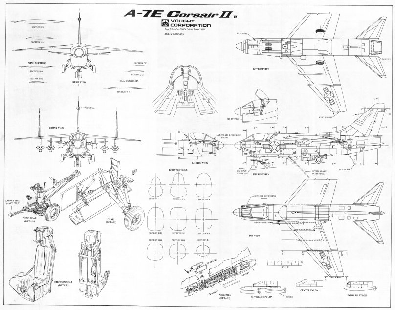 A-7e Corsair II чертеж
