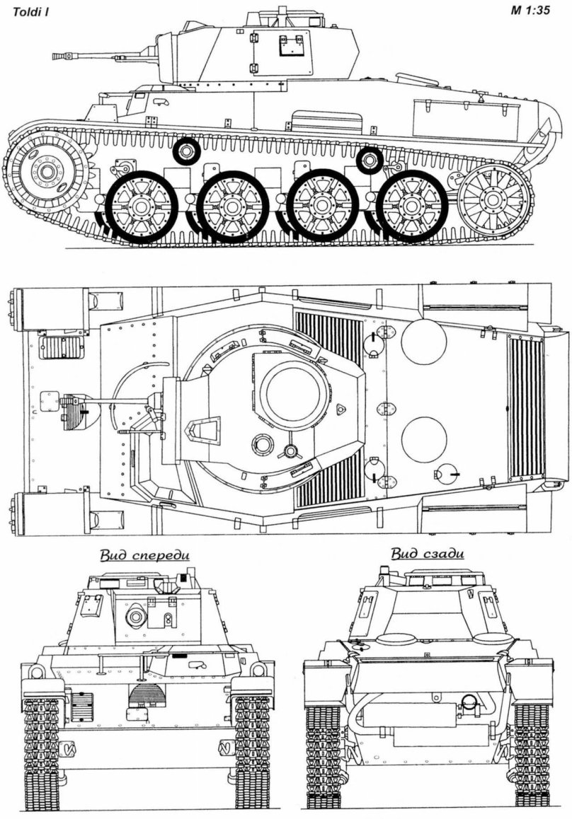 Чертёж танка второй мировой войны