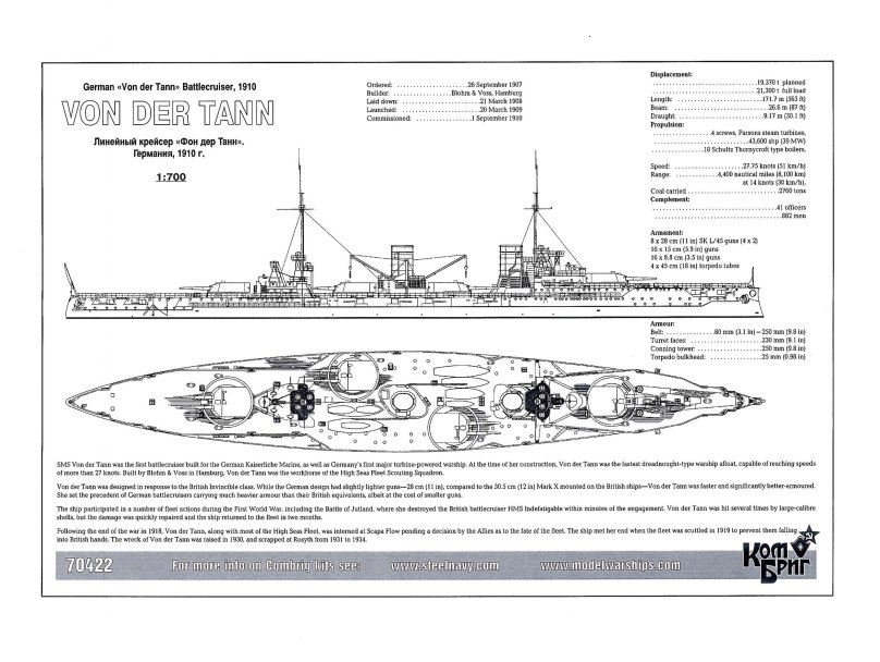 SMS von der Tann чертеж