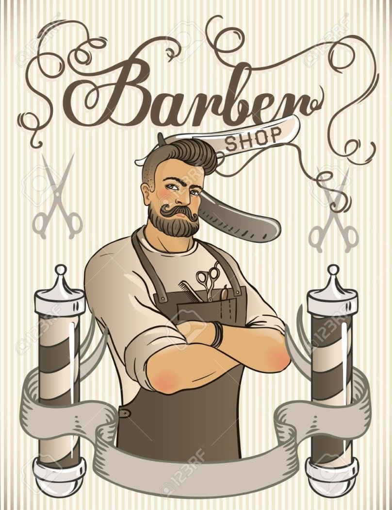 Рекламный плакат для барбершопа
