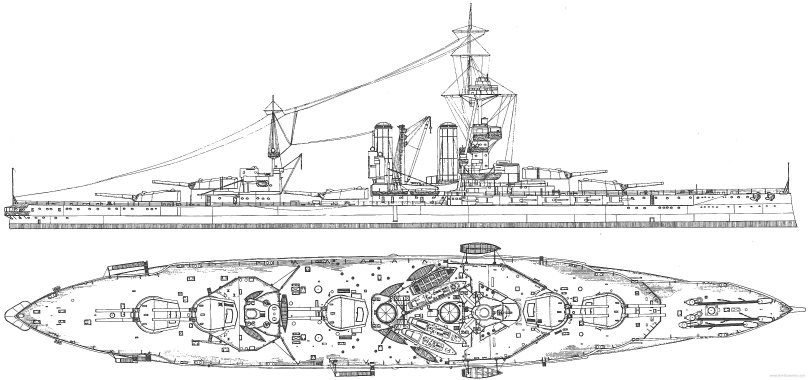 Линкор Айрон Дюк чертежи