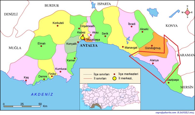 Анталия деление на районы
