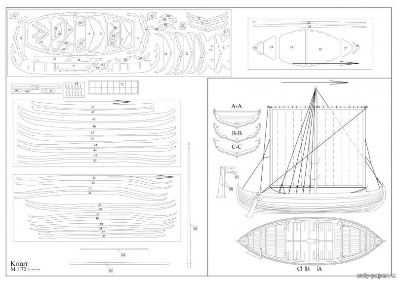 Модель корабля Viking ship Drakkar чертежи