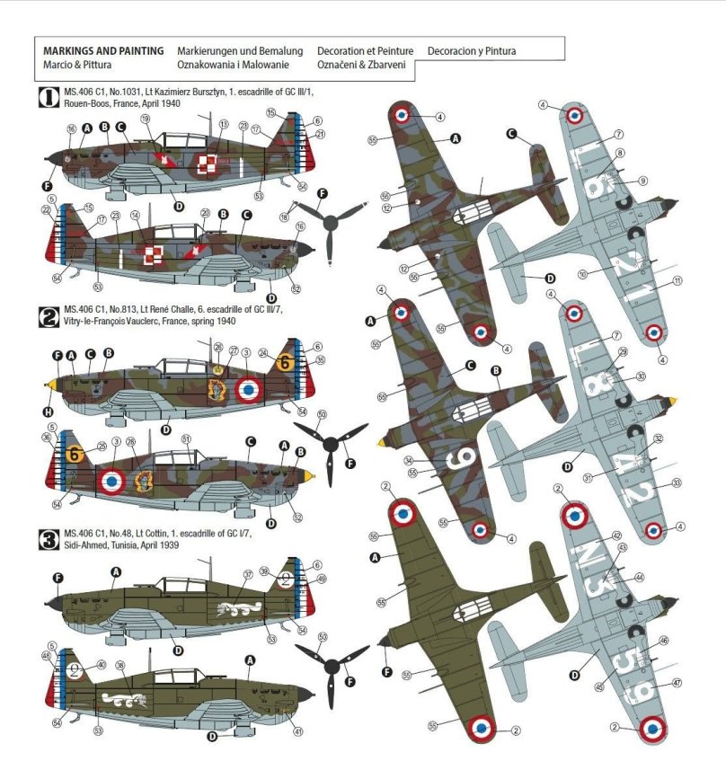 Чертежи Morane-Saulnier MS-406