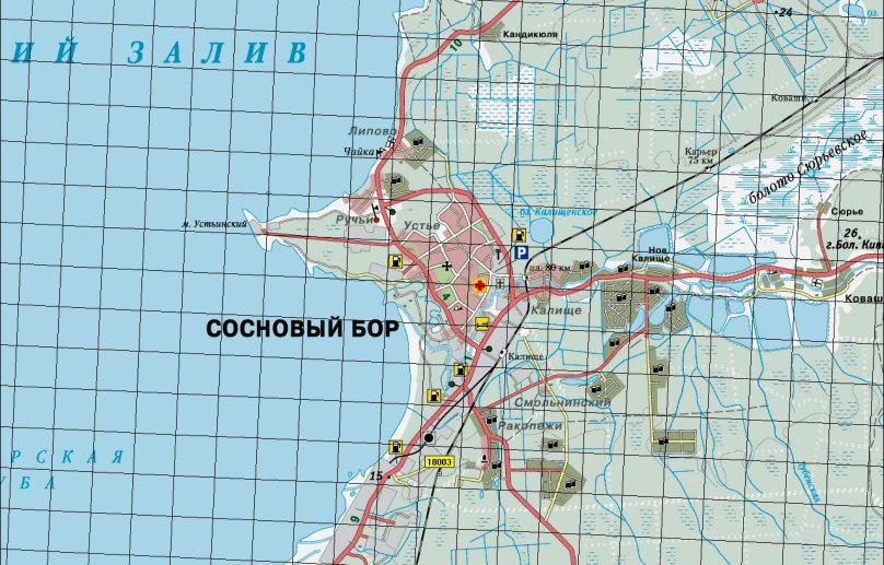 Ленинградская область Сосновый Бор на карте показать