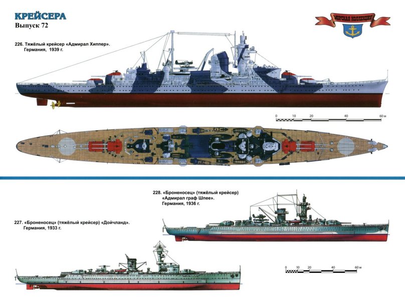 Тяжелый крейсер Адмирал Хиппер схема