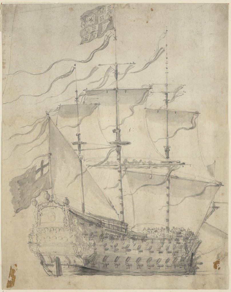 Willem van de Velde портреты кораблей 17 века